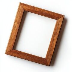 Poster - Polished wooden frame showcasing blank space for art or photography on a clean white background