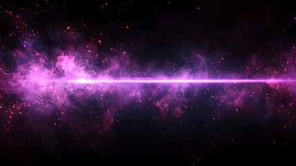Fototapete - Futuristic laser beam bursting with dynamic purple light and glowing rays on a dark cosmic background creating a mesmerizing and visually striking scene  The image evokes a sense of power energy