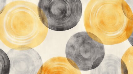 Aufkleber - Soft pencil strokes create pastel amber and gray circles on a textured background, adding warmth to any space