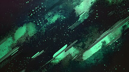 Fototapete - Striking Cyberpunk Inspired Digital Grunge Halftone Background with Edgy Overlays and Patterns   Moody Futuristic Technological Abstract with Neon Gradients Glitchy Textures and Surreal Dynamism