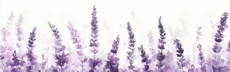 Aufkleber - Elegant lavender wash created with delicate pencil strokes reflects tranquility and serenity in soft hues of purple