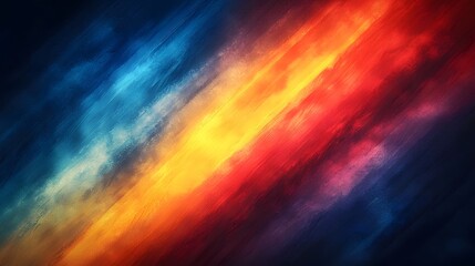 Poster - Vibrant spectrum of dark blue red and yellow colors with a subtle blur effect creating an abstract and modern background design