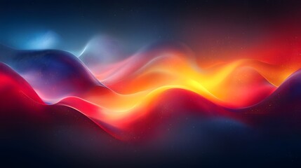 Aufkleber - Captivating abstract gradient landscape featuring a mesmerizing blend of dark blue red and yellow hues with a soft blur effect creating a modern and clean digital aesthetic