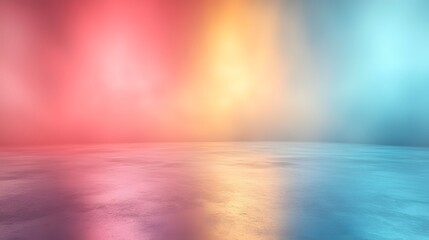 Leinwandbilder - Soft and Soothing Blurred Gradient Background with a Rainbow Inspired Color Palette of Light Blue and Pink Tones Creating an Elegant and Captivating Banner Design