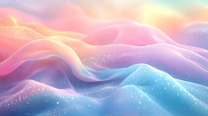 Leinwandbilder - Smooth pastel gradient banner design featuring a soft blurred aesthetic with light blue pink and rainbow hues creating a peaceful dreamy and ethereal atmosphere