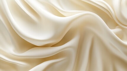 Poster - Soft cream fabric draped in elegant folds creates a serene atmosphere in a minimalist setting
