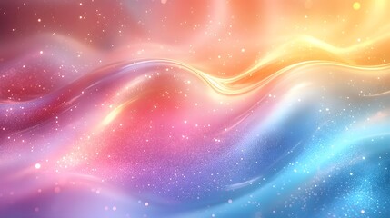 Poster - Serene and ethereal pastel gradient banner featuring a vibrant spectrum of rainbow colors softened by a smooth blur effect to create a dreamy celestial atmosphere  The dynamic