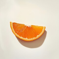Poster - Brightly colored slice of orange highlighting juicy pulp against a clean background