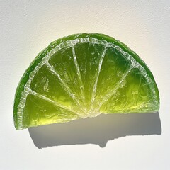 Aufkleber - Fresh lime slice showcasing vibrant green color and juicy texture ideal for culinary presentations and beverages