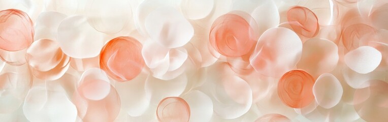 Poster - Soft cream and pale coral petals create a dreamy backdrop for artistic compositions and serene environments