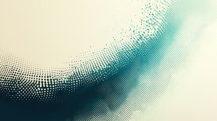 Aufkleber - Halftone composition featuring a gradient of teal and soft fading tones against a serene background