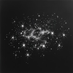 Poster - View of a dazzling star constellation illuminating the night sky near a serene landscape