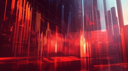 Aufkleber - Professional digital layout displaying financial data analysis in a futuristic urban environment