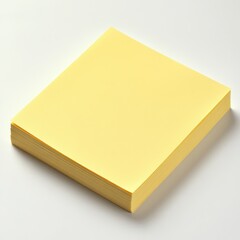 Poster - Bright yellow sticky note pad organized on a clean white surface for office or school use