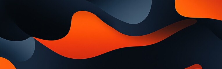 Poster - Bold and vibrant abstract graphic featuring deep shades and flowing forms in dynamic interplay of color