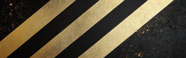Poster - Bold diagonal black and gold pattern creates a striking visual effect for modern design projects in contemporary decor