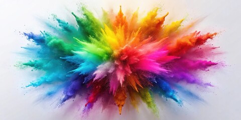 Wall Mural - Vibrant Rainbow Powder Explosion A Colorful Burst of Pigment