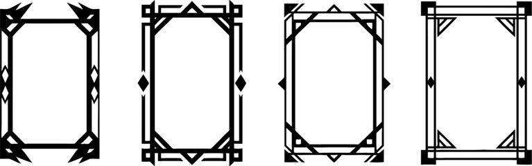 Poster - Set of geometric frames, in art deco style