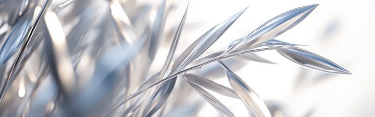 Poster - Delicate strands of metallic silver grass sway gently in the light