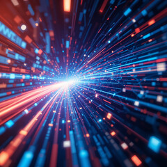 Poster - Abstract technology background with dynamic data connection speed lines, creating a futuristic, high-tech design ideal for digital and communication visuals