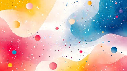 Poster - vibrant and whimsical festive abstract gradient with floating patterns colorful and dynamic digital 