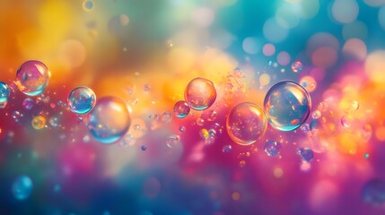Poster - cheerful abstract background with whimsical floating gradients soft vibrant patterns and bright dyna