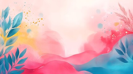 Poster - whimsical floating background with vibrant gradient patterns and elegant festive details bright chee