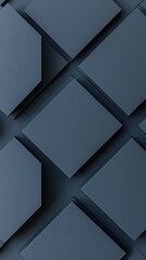 Aufkleber - Geometric 3d Abstract background interlocking dark gray rhombuses and hexagons forming contemporary minimalist pattern design. Vertical format