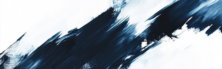 Aufkleber - Midnight blue abstract composition featuring dynamic brush strokes and contrasting tones for modern decor