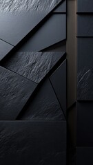 Aufkleber - Geometric 3d Abstract background interlocking dark gray rhombuses and hexagons forming contemporary minimalist pattern design. Vertical format