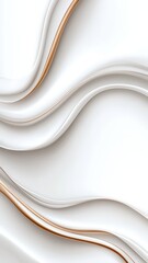 Poster - Smooth white geometric waves flowing and creating an elegant, abstract pattern, ideal for background and design projects. Vertical format