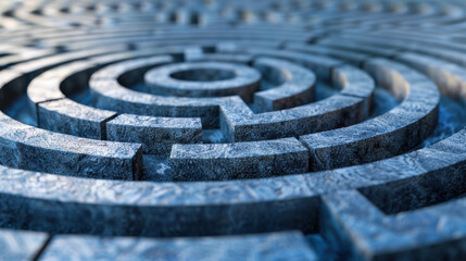 Poster - close up view of metallic maze structure, showcasing intricate patterns and textures. design creates sense of depth and complexity, inviting exploration and curiosity