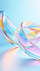 Aufkleber - pastel colors merging softly holographic, swirling together in fluid abstract pattern background, ge
