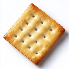 Poster - Golden brown cracker with a crisp texture resting on a plain background for culinary display