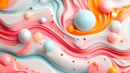 Poster - captivating candy like abstract design with vibrant whimsical charm a smooth textured and colorful d