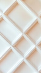 Aufkleber - White rhombus geometric pattern decorating a wall, adding a touch of elegance and sophistication to interior design. Vertical format abstract