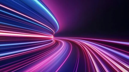 Fototapete - Glowing Light Trails Abstract Background