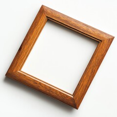 Poster - Polished wooden picture frame on a white background for displaying artwork or memories