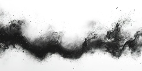 Poster - Fluid black and white abstract artwork depicting a swirling cosmic scene with dynamic movement across the canvas