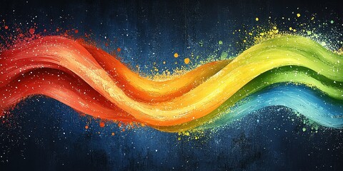 Poster - Bright colors swirl together in a vibrant abstract artwork that captures movement and energy in a whimsical way