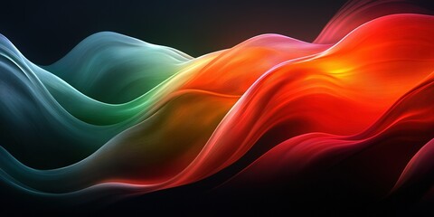 Poster - Colorful flowing waves of light create a mesmerizing abstract design in vibrant tones