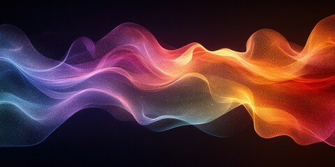 Poster - Colorful abstract wave forms create a dynamic and captivating visual display of light and movement