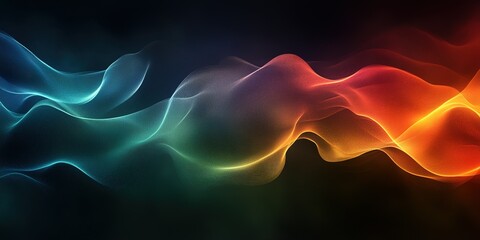 Fototapete - Colorful abstract waves flow gracefully in a dark background creating a dynamic visual experience