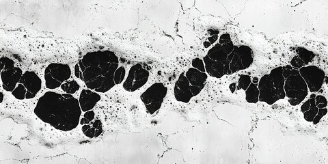 Poster - Abstract black and white marbled texture with smooth and rough patterns in a contemporary design