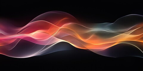 Poster - Colorful fluid waves create dynamic visual effects in an abstract digital art piece