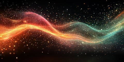 Poster - Colorful light patterns create a mesmerizing flow of energy against a dark background