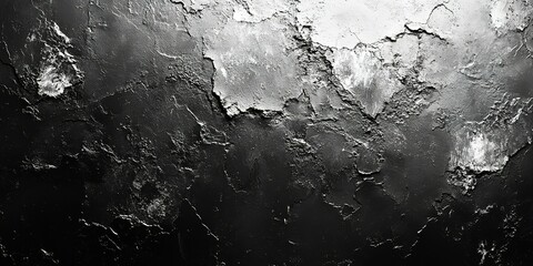 Poster - Textured black and white wall surface with abstract patterns showcasing artistic details and natural wear