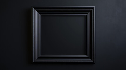 Wall Mural - black  frame isolated on black wall , background