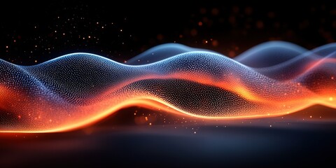 Poster - Colorful wave of light displaying dynamic motion and vibrant patterns in a dark background environment