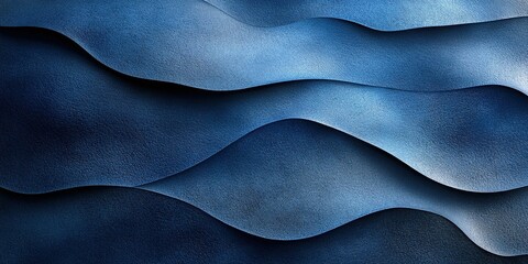 Poster - Waves of deep blue texture create a soothing and fluid pattern that captivates the viewer's imagination